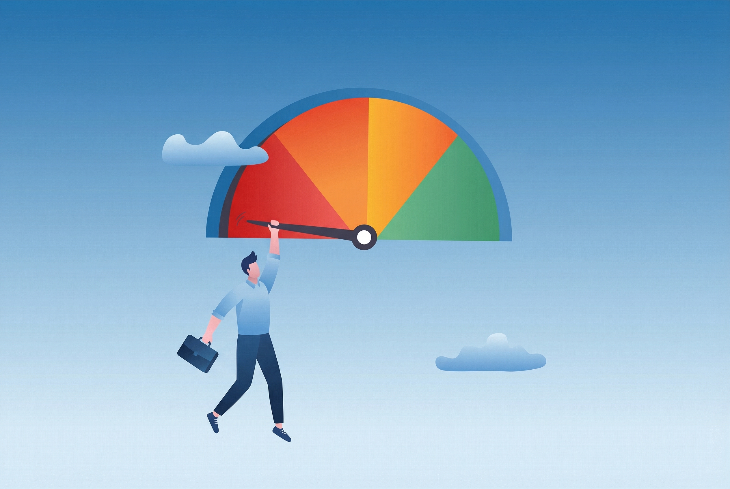 illustration with man with bad credit